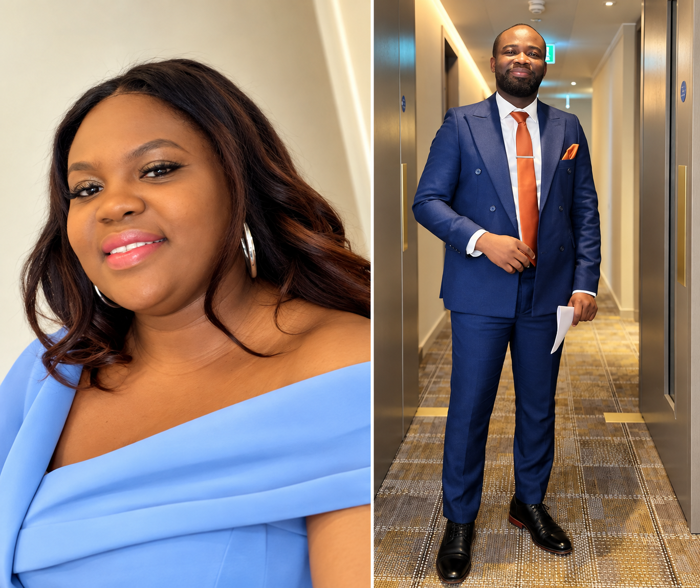 Enhanced portraits of Rosemary Agyekum-Sakyi and Lawrence Sakyi